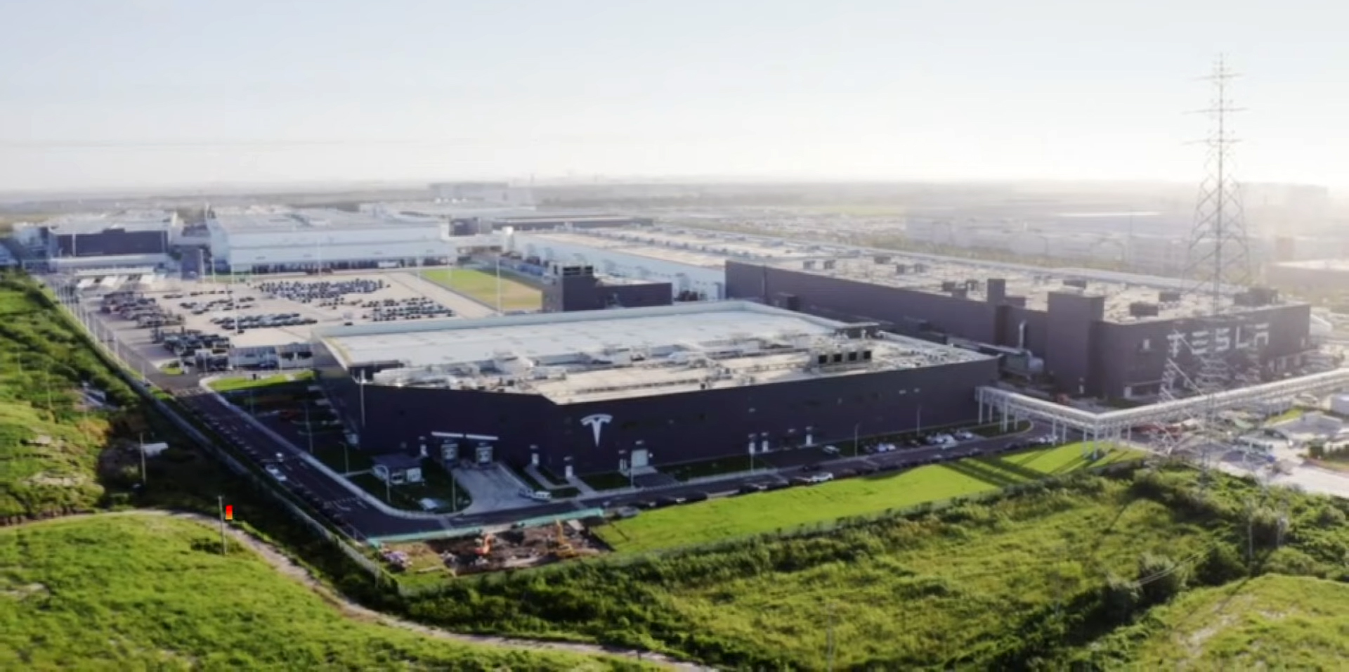 Aerial view of Tesla Gigafactory Shanghai, 2023.